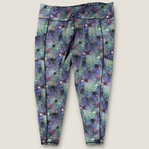 Princess Awesome Space Galaxy Satellites Leggings Pockets Plus Size 4XL 32-34